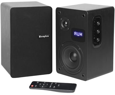 Orroplus - Par de Altavoces de estantería alimentados, Sonido Envolvente de 70 W, Altavoces estéreo para el hogar, con Cable óptico/ARC/RCA/AUX/BT de Entrada, Reproductor de grabación Activo con