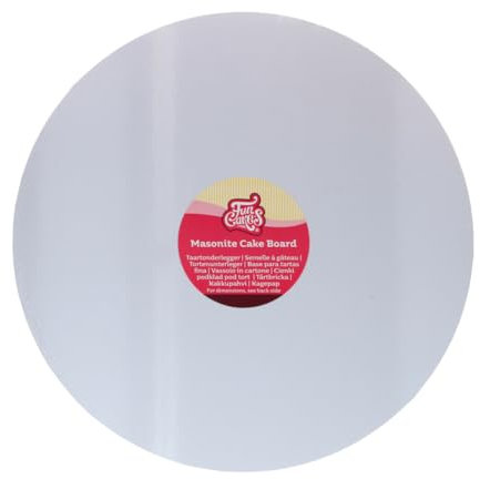 FunCakes Masonite Cake Board Rotondo Ø30 cm - Bianco Cake Board rotondo, Base per presentare le torte, qualità, Aspetto lussuoso, 1 pezzo