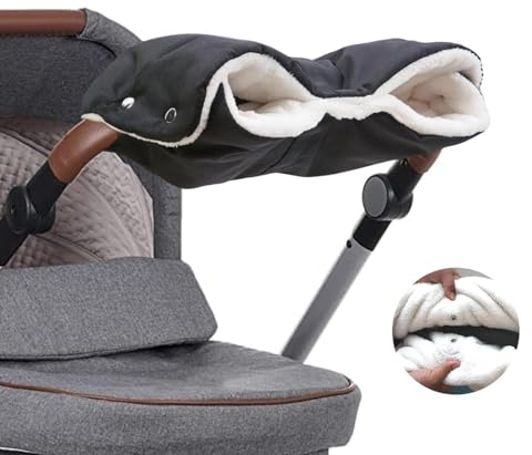 Kinderwagen Handwärmer, Kinderwagenmuff Atmungsaktiv Wasserfest Winddicht, Handschuhe Handmuff mit Fleece Innenseite, Universalgröße für Buggy Kinderwagen, Kinderwagen
