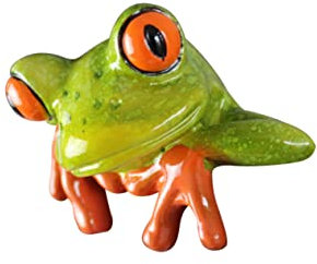 Cabilock Computer Lustiges Ornament Frosch Harz-Spielzeug Kreative Dekoration Für Heimbüro Schreibtisch Geschenk Grün Mini-basteldekoration Umweltfreundlich Arbeitsdekoration