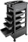 Rollwagen Friseurwagen Arbeitswagen Bedienungswagen Stapelboy Arbeitskasten Schwarz Rollregal Salon Trolley für Friseurladen Beauty Salon mit 5 Schubladen, Föhnhalter und 4 Rollen, 50 * 32 * 81cm