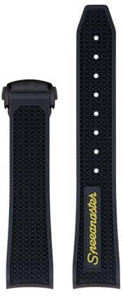 IRFKR Uhrenarmband für Omega Speedmaster Moonwatch Seamaster 300 AT150 Planet Ocean 600, 20 mm bis 21 mm, Krokodillederarmband für Herren und Damen (Farbe: Schwarz / Gelb 2, Größe: 21 mm)