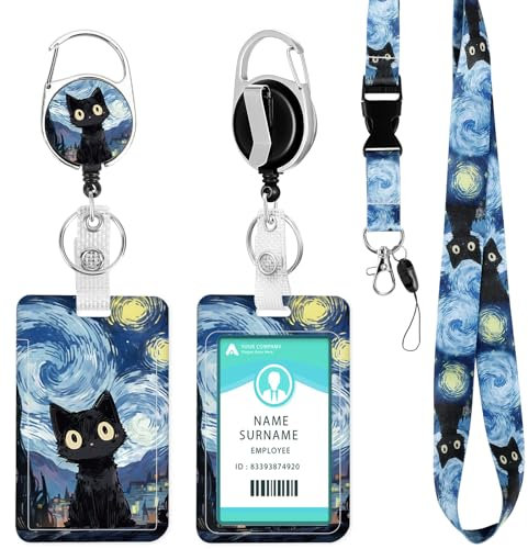 Ausweishülle mit Band, Ausziehbarer Schlüsselanhänger Badge Holder, Schlüsselband mit Karabiner für Frauen, Lehrer, Krankenschwester, Doktor, Student
