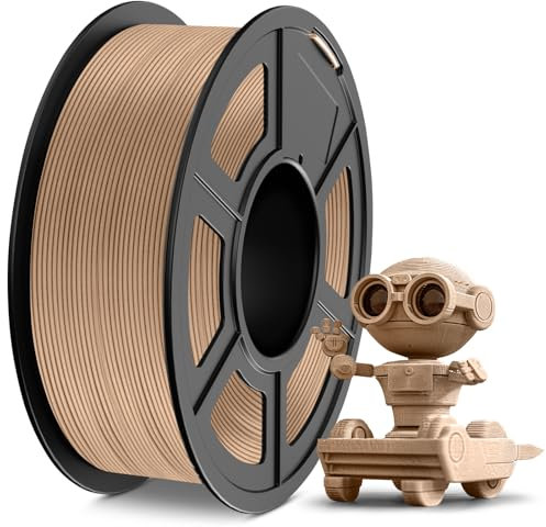 TECBEARS Holz Filament PLA 1.75mm 1KG, Wood PLA Filament, Mattes Und Glattes 3D Filament, Pla Filament 3d Filament MaßGenauigkeit +/- 0,03, 1 Spule 1000g