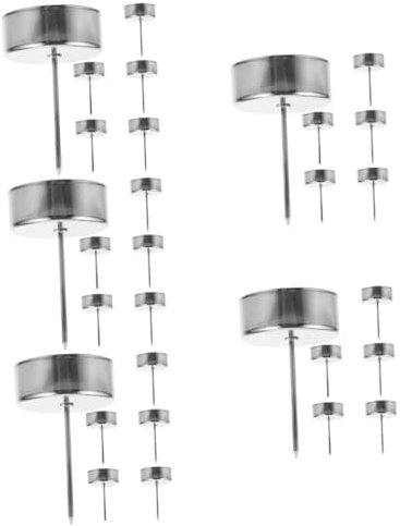 Cabilock 30 STK Kerzenhalter Geburtstagstischdekorationen Weihnachtskerzenclips Kerzenbasis Teelichtständer Säulenkerzenständer Hochzeitskerzenständer Als Herzstück Silver Eisen