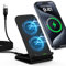 Caricatore Wireless 15W, Qi Caricabatterie Wireless Charger Base Ricarica Stazione Phone Charger Stand per Samsung Galaxy S25 ultra/S24 ultra/S23/S22/S21/S20, iPhone 16 15 14 13, Google Pixel 9/8/7/6