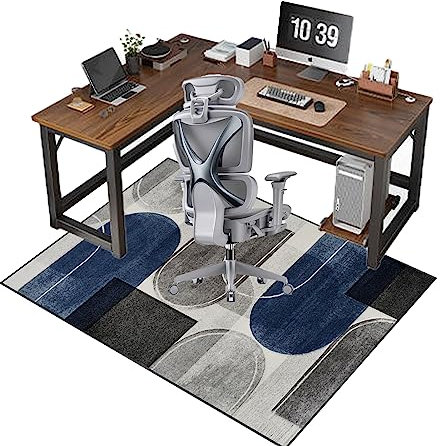 Schreibtischstuhl-Matte für Teppich, Mehrzweck-Büro-Gaming-Stuhlmatte, 120 x 140 cm, rutschfester Hartbodenschutz, kratzfest, für Zuhause und Büro