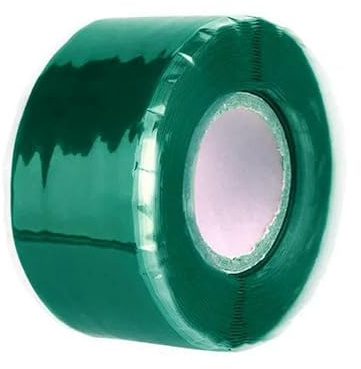 Cinta adhesiva de silicona aislante para conductos, resistente al agua, para reparar fugas, 25 mm, color verde, 1,5 m