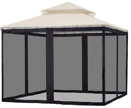 Zanzariera per Gazebo - Rete per Pergolato - Protezione Antizanzare UV-Resistente Traspirante per Esterno Terrazza e Campeggio