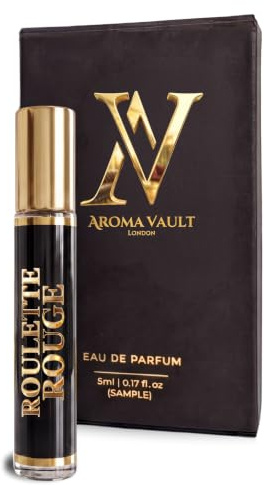 Aroma Vault Roulette Rouge | Baccarat Rough 540 Inspired Unisex EDP | Luxurious Amber Woody Fragrance with Saffron, Amberwood & Cedar | Long Lasting | Unisex | 5ml Sample
