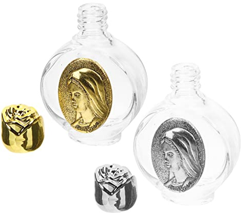 LIFKOME 2 piezas Botellas de de Vidrio con Diseño Elegante Decorativas y para Fiestas y Ceremonias Religiosas para Uso Familiar