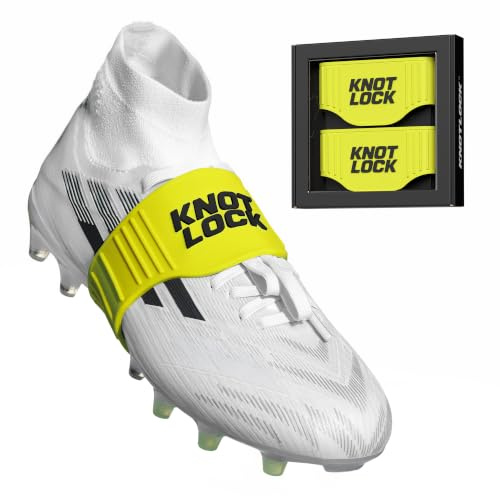 KnotLock – Neon Green/Black | Shoelace Band for Football, Soccer, Rugby | Pure Silicone Lace Holder