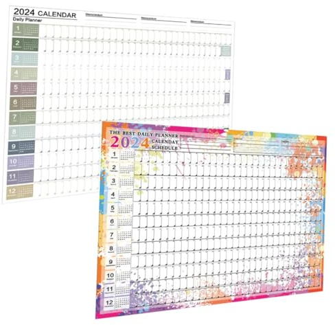 DOITOOL 2 Stück Akademischer Wandplaner Wandkalender Wiederverwendbarer Wandplaner Wandkalender 2024 Planung Hängender Dekorativer Kalender Planerkalender Für