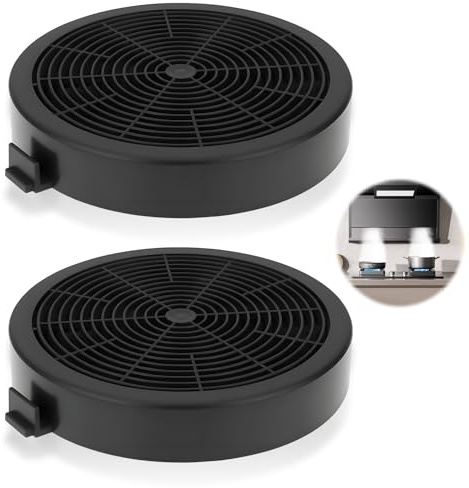 Rayakt 2Pcs Carbon Filter for Cooker Hood, 113x19mm Carbon Charcoal Filter Replacement Compatible with Logik L60CHDB21 L60CHDX21 L90CHDX21, Recirculating Carbon Filters for Kitchen Extractor Vent Fan