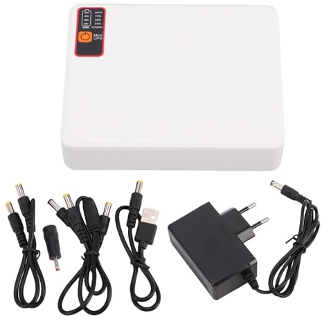 Jenngaoo SAI de Alimentación Ininterrumpida Batería Respaldo 15600mAh Mini UPS, Suministro Energía DC USB Tipo C Salida para Router Módem Dispositivos Red hasta 8 Horas