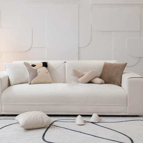 Generisch Wasserdichter Sofabezug,Couch Bezug 1/2/3/4 Sitzer L Form Sofa Cover Sofa Schutzhülle Ecksofa,Beige,60x240cm