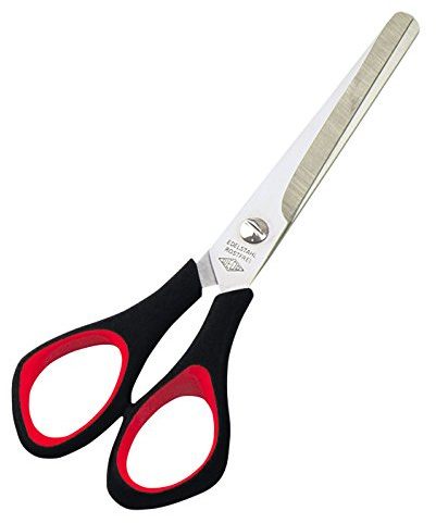 Wedo Ciseaux Universel, en Acier Inoxydable, en Plastique Rond 9766 Ciseaux Multi-Usages Grip Doux Noir/Rouge 15,5 Cm