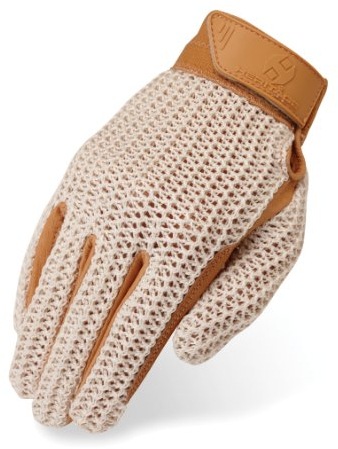 Heritage Crochet Reithandschuhe, unisex Herren, Natural Tan