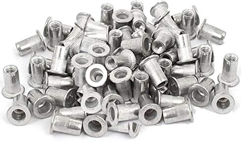 VEDA M4 x 0.7 Aluminium Flachkopf Blindnietmuttern – 50 Stück Nietmutter Set Gewindemuttern für Metall, Möbelbau, Werkstatt