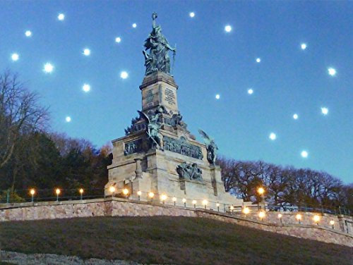 CBK-MS LED Wandbild mit Beleuchtung Niederwald Denkmal Rüdesheim am Rhein Leucht Bild 30x40cm