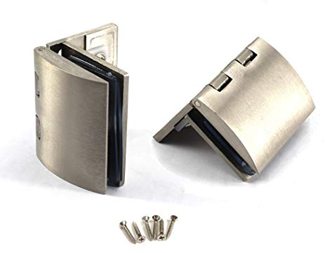 Kit di cerniere per porta in vetro a 90 gradi, in lega di zinco, con morsetto adattivo per vetro da 8-10 mm, 2 pezzi, con viti
