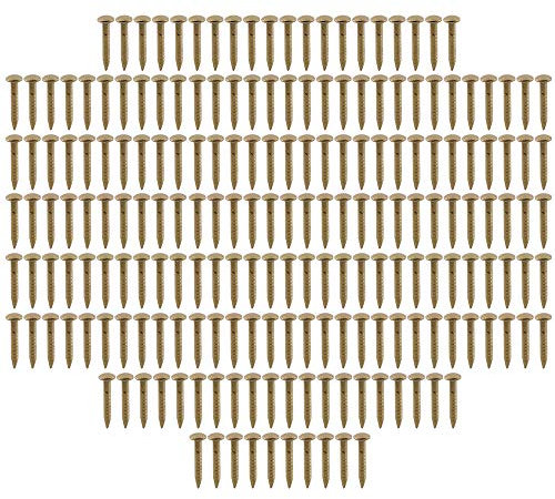 Chiodi in miniatura, testa tonda in ottone anticato in puro rame, confezione da 100 (8 x 1,2 mm)