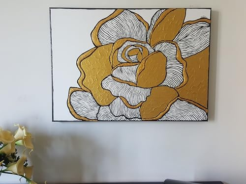 DORON ARTE QUADRO MODERNO ASTRATTO DIPINTO A MANO TELAIO GALLERY BORDI DIPINTI - ROSA - 50x70x4 cm -RIF212