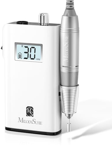 MelodySusie Entry-Level Clip-On Rechargeable Nail Drill, Scamander(SC320H) 30000RPM Popular Classic E-File with LCD Display for Manicure Shaping & Gel Removal, Perfect for Nail Art Training & Home Use
