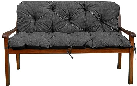 Garden Factory Gartenbankauflage Bankauflage Bankkissen Sitzkissen Polsterauflage V2 (120x60x50, Anthrazit)