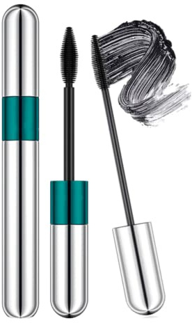 2 in 1 Lash Extension Mascara,Wimperntusche mit Silk Fiber,Extra Long Lash Verlängerung & Volumen Eyelash Mascara Wasserdicht Langlebig Natürlich Augen Make-up Not Blooming