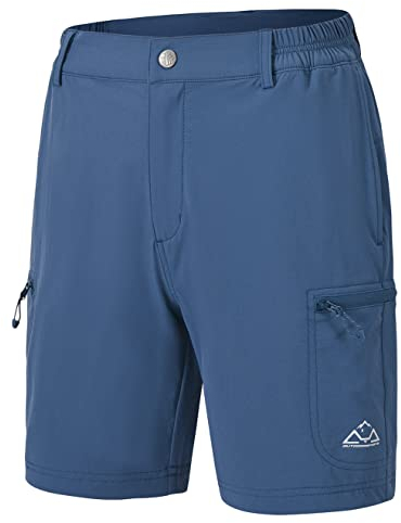 donhobo Damen Sport Kurze Hose Laufshorts Outdoorhose Sommer Sportshorts Atmungsaktiv Running Gym Shorts Wandern Cargo Shorts mit Taschen (Denim Blue, S)