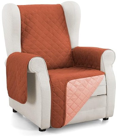 Martina Home Housse de canapé matelassée réversible Ambre 1 Place Relax Corail tuile