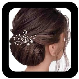 Allereya Hochzeit Haarnadeln Haarspange Blume Haarnadeln Silber Perle Braut Kopfschmuck Dekorative Kopfspange Braut Haarschmuck für Frauen und Mädchen