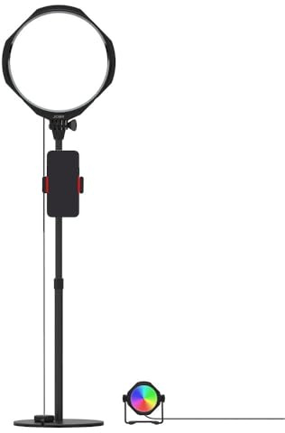 JOBY Beamo Studio Deluxe Lighting Kit, Luz de Estudio USB para Vídeo, Luz Clave Suave, de Fondo, con Control Remoto, con 12 Colores, GorillaPod con Soporte para Teléfono