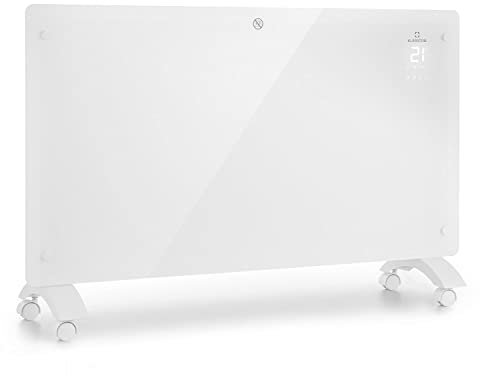 Klarstein Radiador Electrico Bajo Consumo, Estufa Montaje para Pared y de Pie, Protección Sobrecalentamiento y Termostato, Radiadores Bajo Consumo Electricos, Caleffación 2500W sin Emisiones