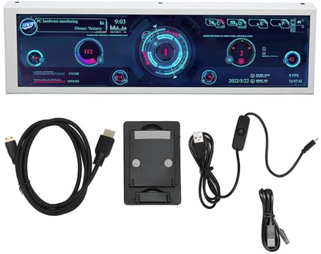 Tonysa PC Sensor Panel Display, 8,8 Zoll CPU Date Data, 1920x480 Theme Editor IPS Display für GPU Zeit