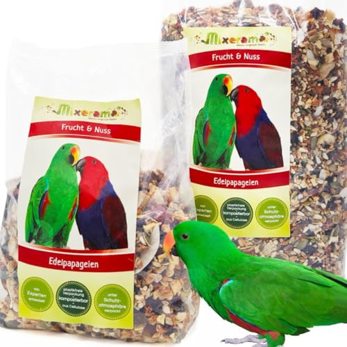Mixerama Edelpapageien Frucht & Nuss - natürliches Futter für Papageien - bestes Papageienfutter für den Edelpapagei mit Nüssen