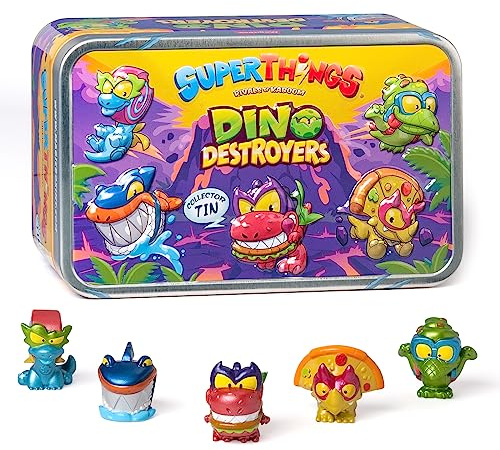 SUPERTHINGS Dino Destroyer Tin – With 5 exclusive SuperThings dinosaurs with metallic effect