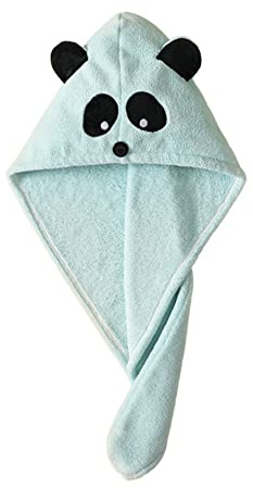 Haarturban Erwachsene Kinder Harrtuch Mikrofaser Haartrockentuch mit Knopf Kopftuch Schnelltrocknend saugfähig Haar Trocknendes Tuch Mädchen Frauen Badekappe Panda Handtuch für Dusche Salon Bad