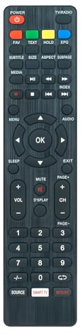 VINABTY RC159 Fernbedienung ersetzen Passend für JTC Jay-Tech Smart TV | RC-159 GPRC15926/GQ15D-AS24D / GQ16D-AS40 / GR00D-NS49G