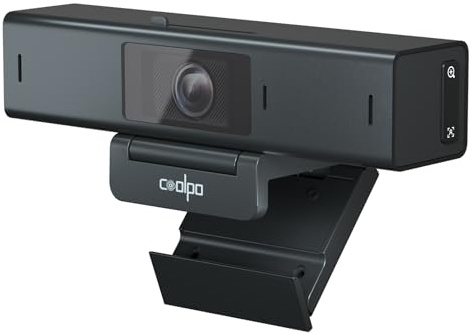 COOLPO Desk Mate - Hybrid HDR Streaming Webcam with AutoFocus & Tracking, HD 1080p Noise Reduction, Software Control for Google Gemini