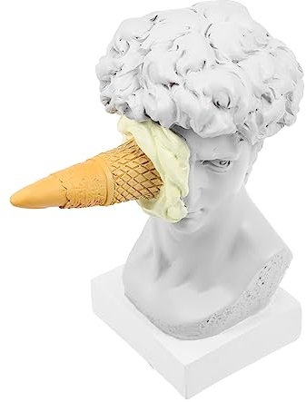 MAGICLULU Eiscreme-Statue Zertrümmerter David Kunstharz Bastelfigur Für Schreibtisch Statue Dekoration Und Elegant