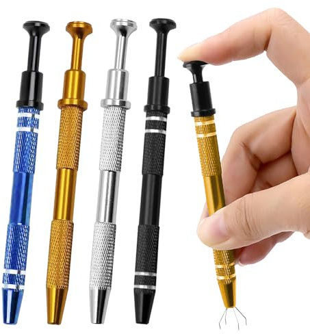 NYGGTYK 4 pinzas para joyas, pinzas para piedras preciosas, pinzas de acero inoxidable, pinzas de componentes electrónicos, agarrador de perlas, pinzas de tornillos, herramientas de mano DIY