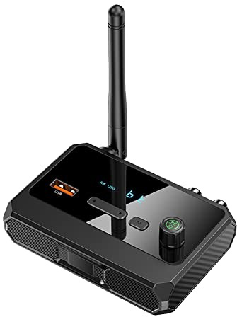 Kqcibz Bluetooth 5.3 Trasmettitore Audio Ricevitore 3.5 Fibra ottica Coassiale U Disco Stereo Musica Adattatore Senza Fili Dongle