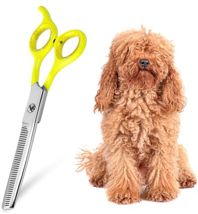 Laazar Dog thinning shears for dogs - Sharp Stainless Steel Blades with Colorful Handles, Safe and Easy-to-Use With Beautiful results, Long Lasting dog grooming thinning shears