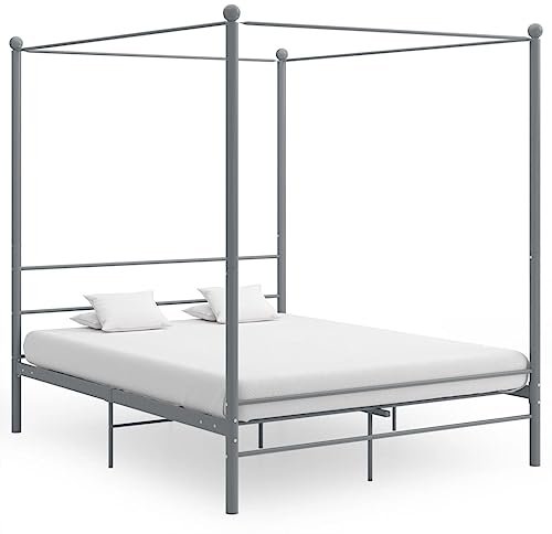 Kangmusi Himmelbett Grau Metall 160x200 cm, kangmusi325065