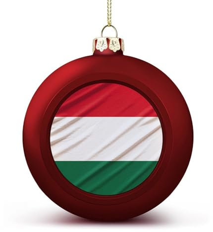 Weihnachtsbaumkugel-Ornamente, rote Italien-Flagge, bedruckte Weihnachtskugel, Weihnachtsbaum-Hängedekorationen für Urlaub, Hochzeit, Kamin, 2 Stück