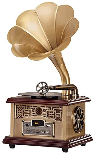 JFNHUTL Tourne-Disque, Lecteur Vinyle, Platine Vinyle Bluetooth USB avec Haut-parleurs stéréo intégrés, Design Valise R e