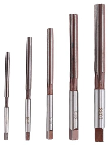 Agwuoetr 5 Stücke Flöten Hand Reibahlen Set H8 Chuck Zylinderschaft Hand Reibahlen Set 4mm / 5mm / 6mm / 8mm / 10mm