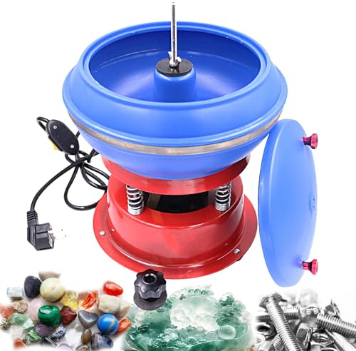Polisseuse, 3,5L 8 Pouces Polisseuse éLectrique à Vibrations Pour Pierres Machine à Polir Les Bijoux PolisseuseIndustrielle Robuste Pour MétauxPolisseuse Pour Bijoux Avec émeri Abrasif